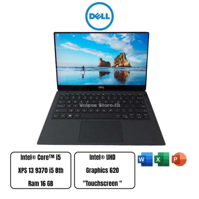 DELL XPS 13 9370 core i5 gen 8 ram 16 gb ssd 256 second mulus