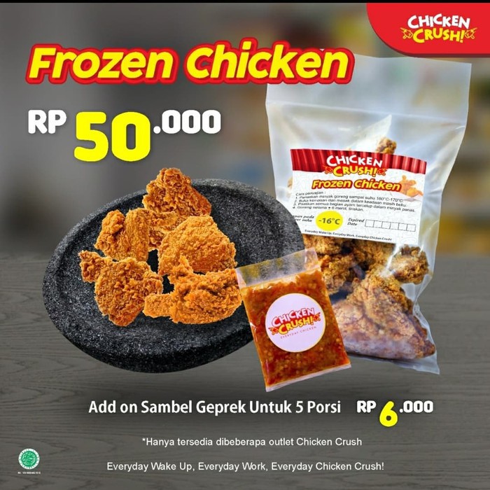 

Chicken Crush Frozen Chicken 5pcs + Sambal