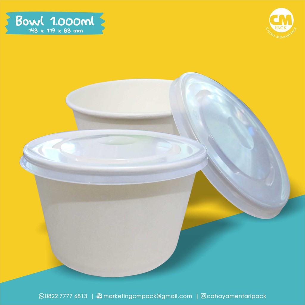 

PAPER BOWL 1000ML IRP ( ISI 25PCS )