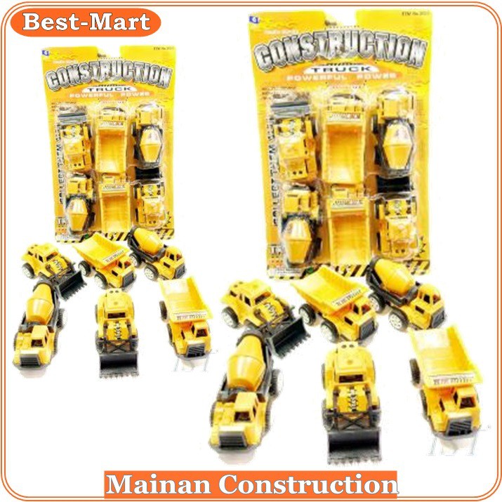 Mainan Mobil Truck Contruction 6pcs plastik