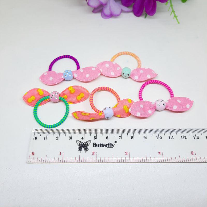 Ikat Rambut Isi 5pcs Ikat Rambut kuncir Chibi Mata 2,5cm