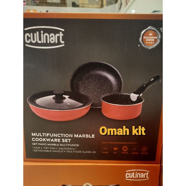 wajan panci marble cookware multifunction set CULINART ORIGINAL