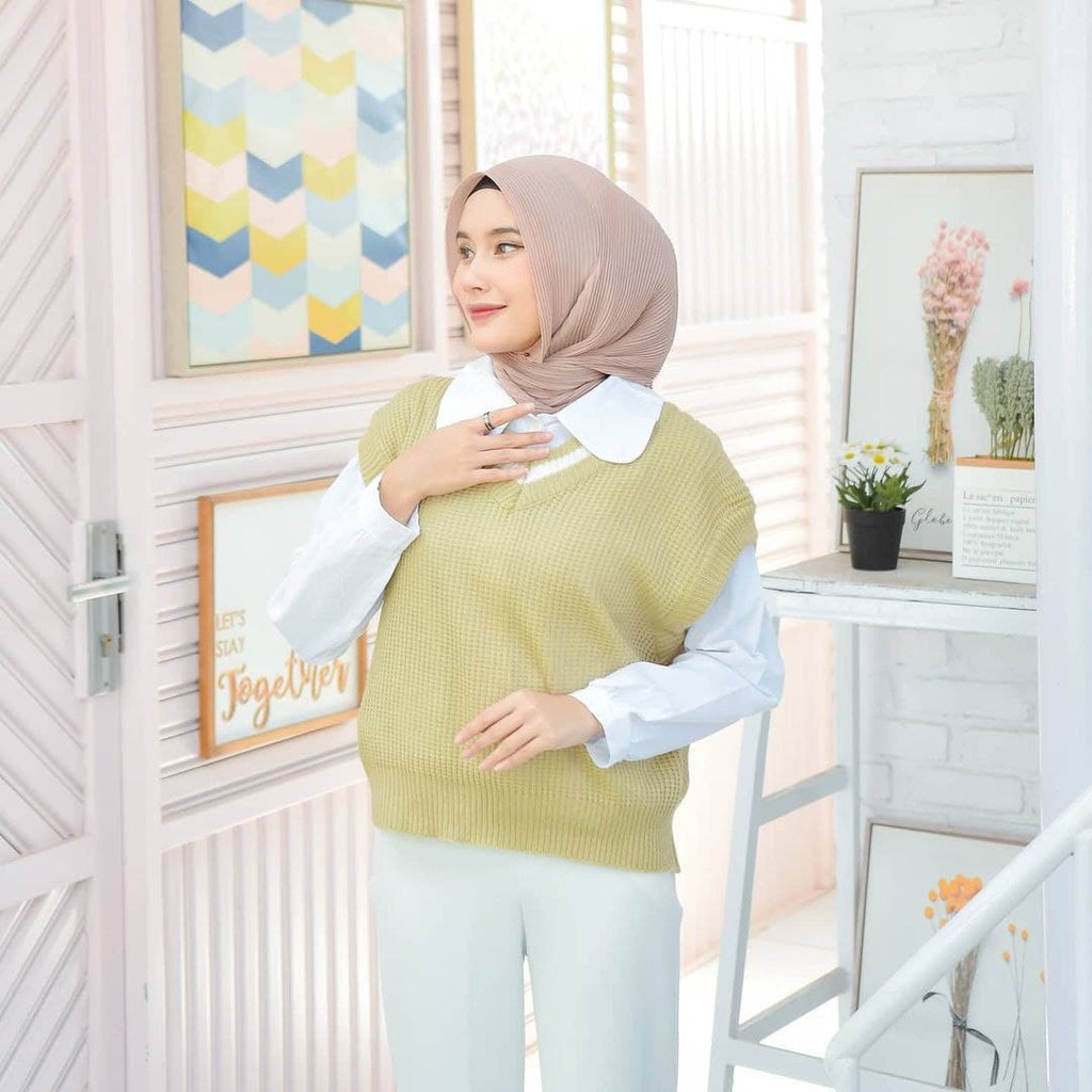 Nara Grosir - Vivi List Vest | Fashion Terkini | Sweater Termurah