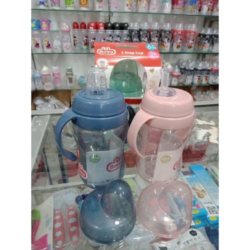 Botol Susu 2 Fungsi Bunny Duckbil +Straw Drink +Pegangan250Ml