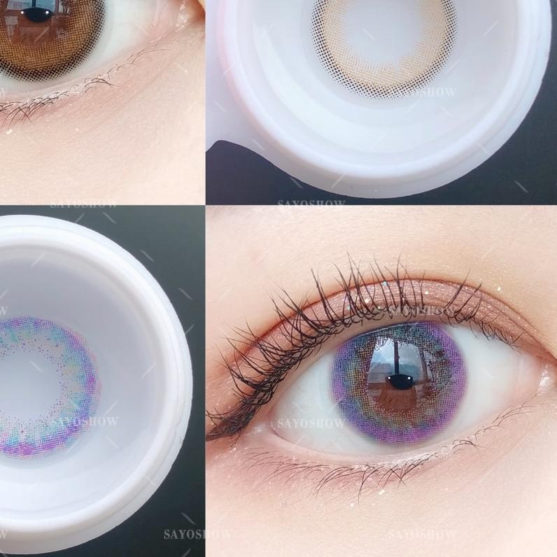 ♫ ✔️100% ORI SAYOSHOW TRIANA Sepasang Softlens Brown Minus 14 mm ( NORMAL S/D-8.00) Contact Lens Sof