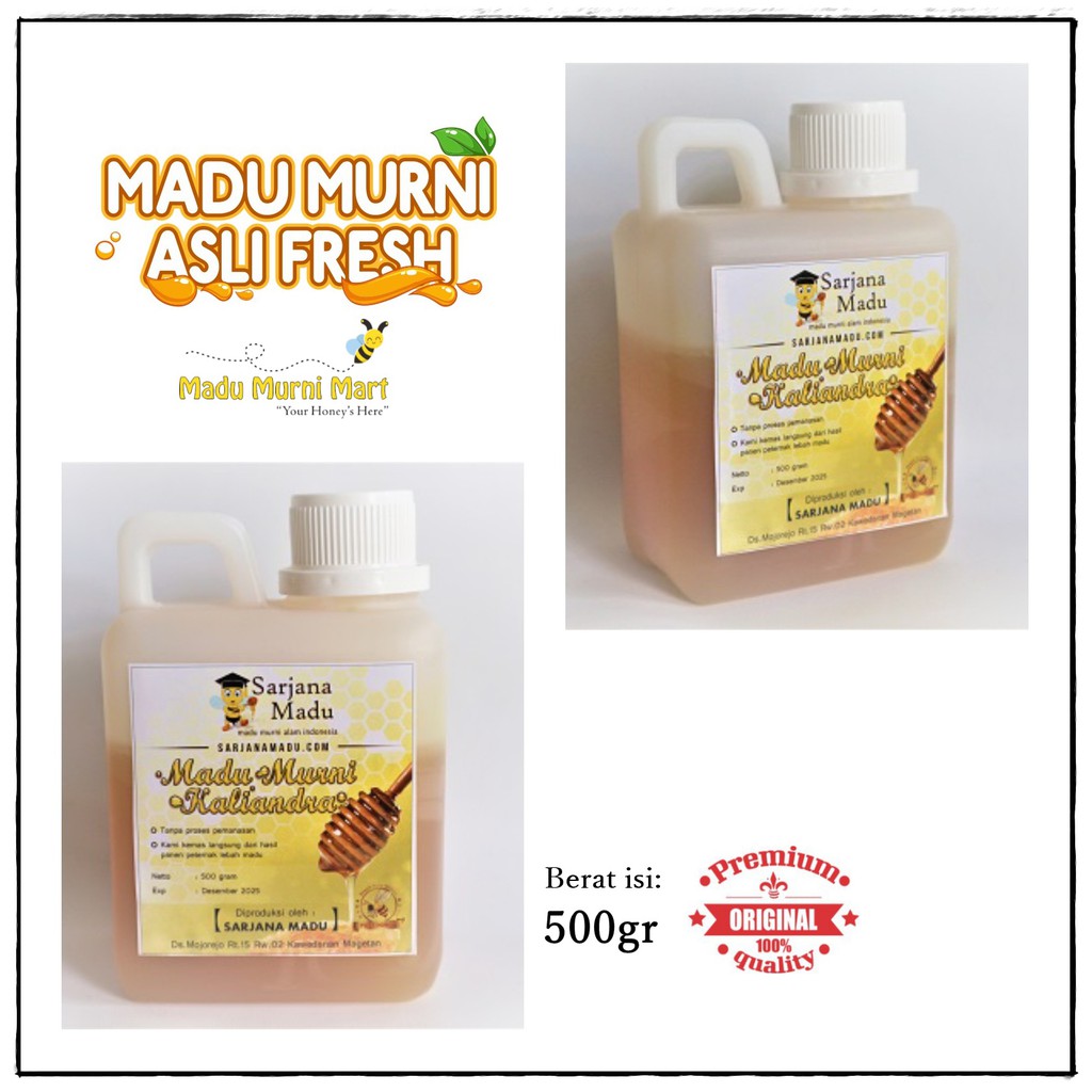 

Madu Murni Kaliandra 100% Asli Fresh 1/2kg