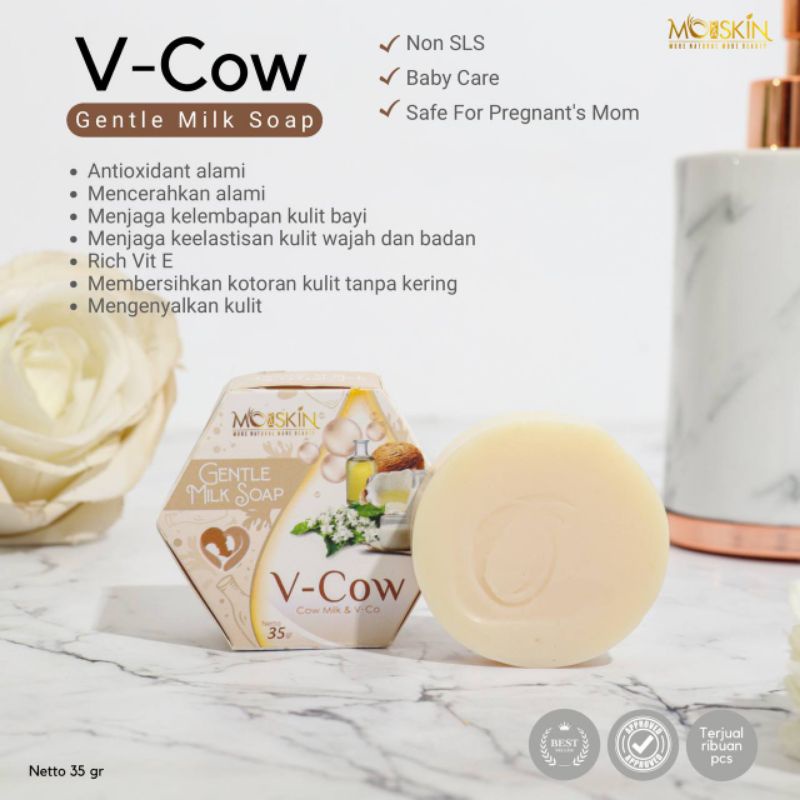 Sabun Moraskin V-Co variant V-cow (Sabun Susu Sapi) stiker baru