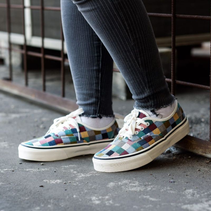 vans authentic woven checkerboard multicolor