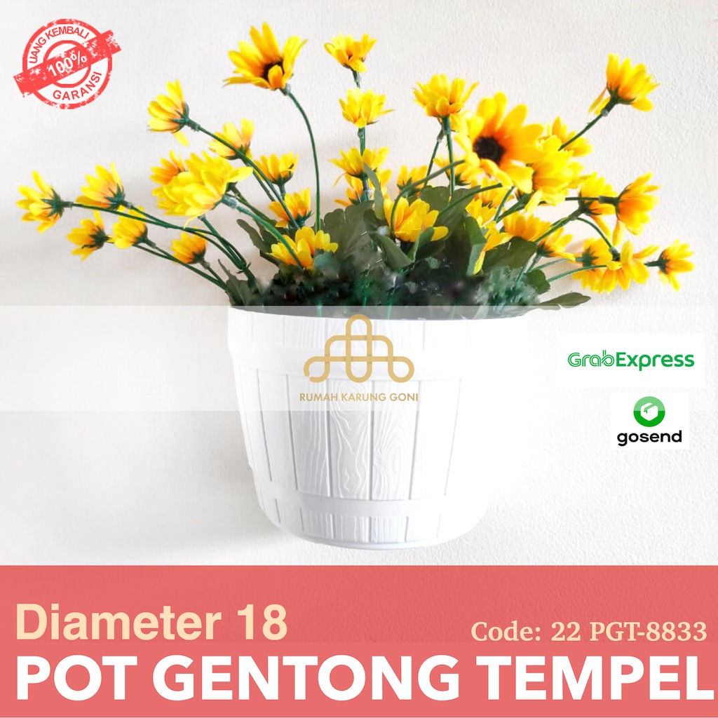 Pot Gentong Tempel 22 - Pot Dinding Lovenia - Pot Tanaman Hias Bunga Vertical Garden