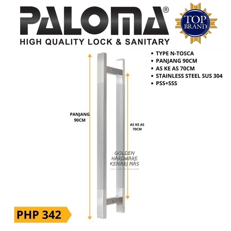 PALOMA PHP 342 Gagang Pintu Rumah 2 pintu SUS 304