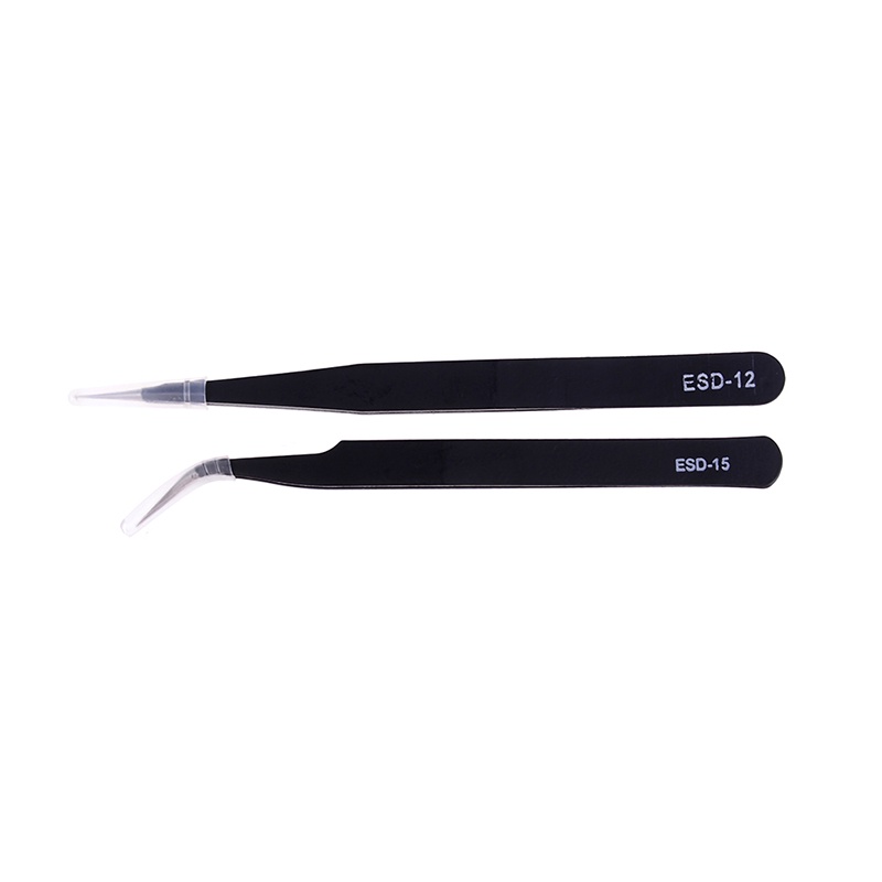 【Theredsunrisesiwy.id】2pcs Anti-static Elbow and Straight Stainless Steel Tweezers Cake Mold