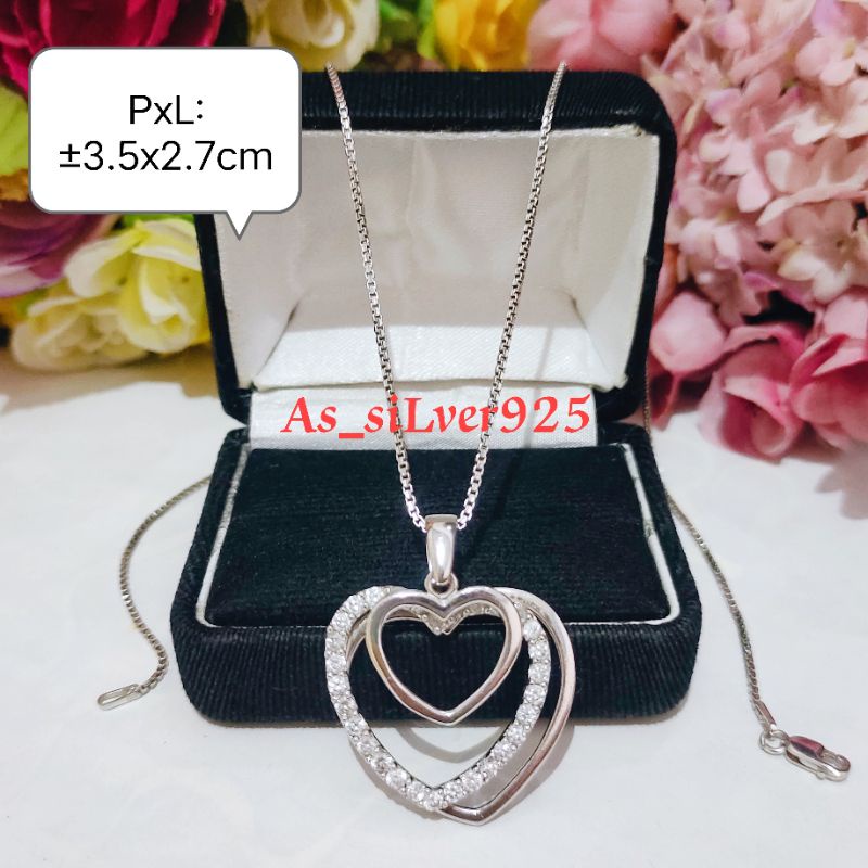 LIONTIN PERAK ANEKA MODEL ASLI SILVER 925 LAPIS MAS PUTIH - BANDULAN KALUNG BESAR