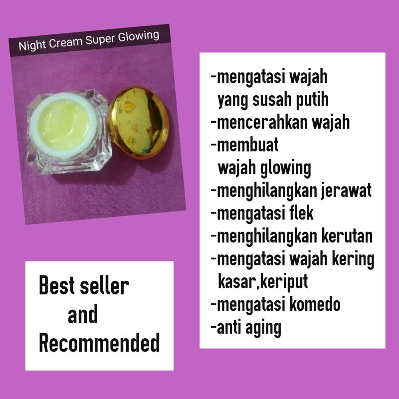 cream super glowing // night cream super glowing // cream malam super glowing // cream pemutih //cre