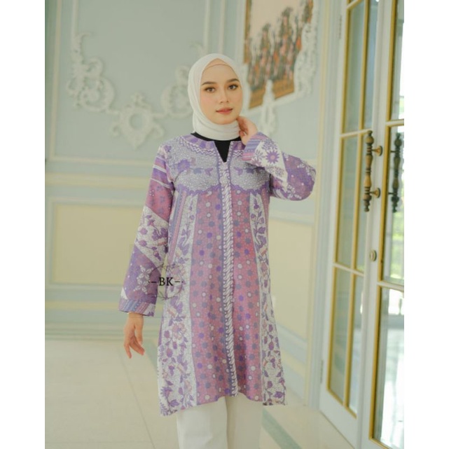 TUNIK BATIK MODERN SOFTCOLOR JASMINE TERBARU || ATASAN WANITA || M-L-XL-XXL-XXXL