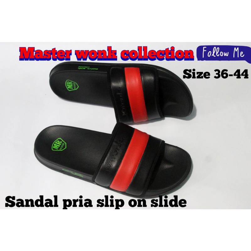 Sandal Pria Slide Slip on Sendal Anti Licin Ringan Selop Gokar masterwonk