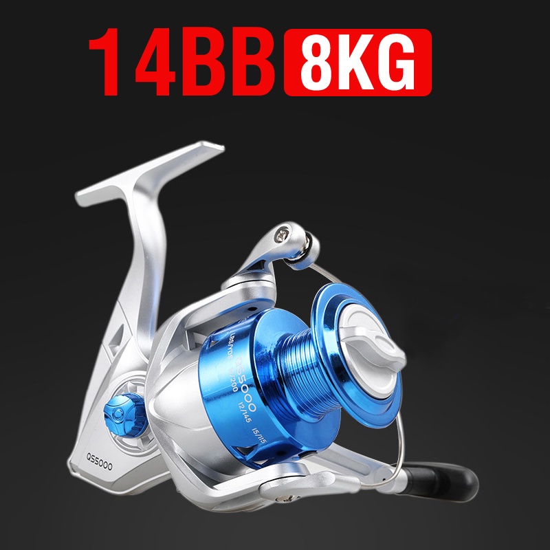 Qs1000-7000 Series 5.2: 1 Trolling Reel Pancing Kecepatan Tinggi 14BB Drag Max 5kg