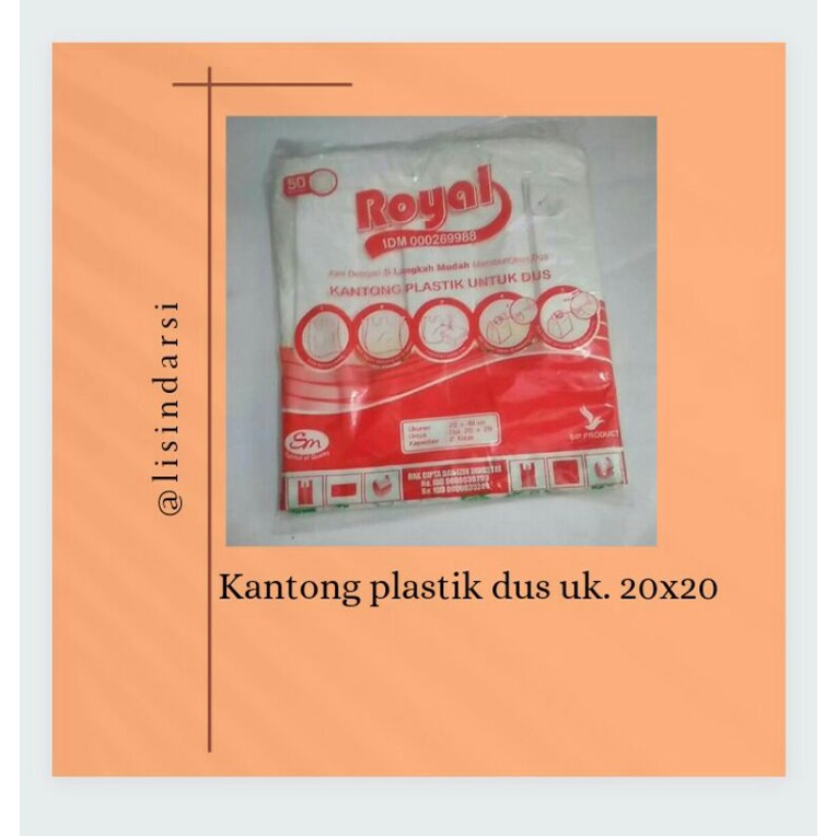

Kantong plastik kardus ukuran 20x20 merk royal