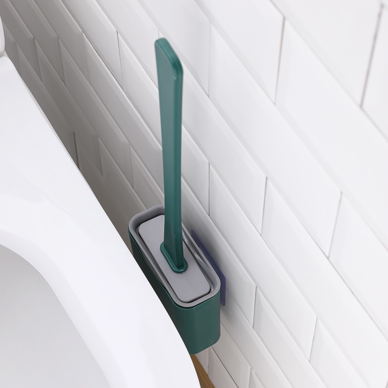 Set Sikat Pembersih Toilet Bahan Silikon Dengan Holder