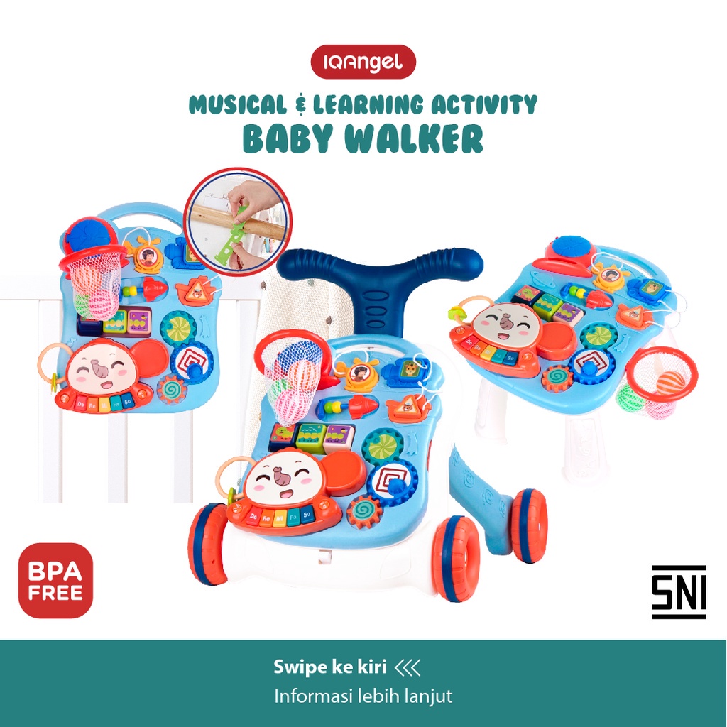 IQANGEL 3IN1 MUSICAL &amp; LEARNING ACTIVITY BABY WALKER / IQHY1018