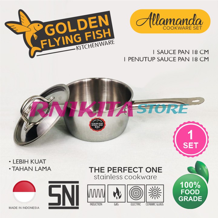 ALLAMANDA PANCI COOKWARE SET STAINLESS FOOD GRADE - Golden Flying Fish