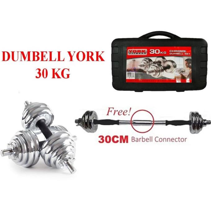 Dumbell York 30Kg Chrome / Barbel 30Kg / Dumbel Set 30 Kg