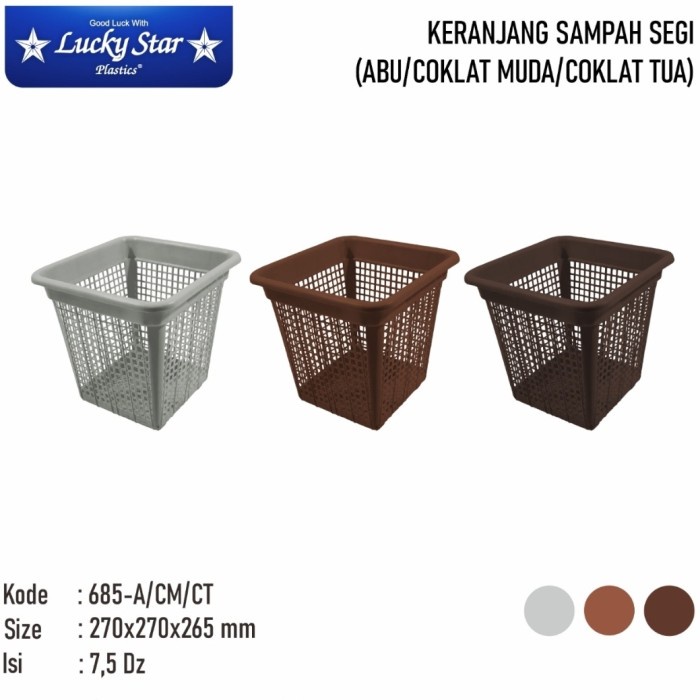 Keranjang Sampah Segi 685 Lucky Star