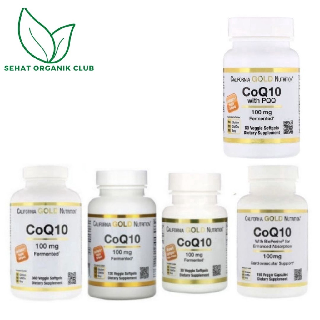 California Gold Nutrition CoQ10 100 mg 30 caps ; CoQ10 100 mg 120 caps ; CoQ10 100 mg 360 caps ; CoQ