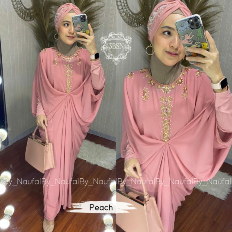 fashion muslim [ kaftan ceruty kirana ]] bordir payet - code 7089