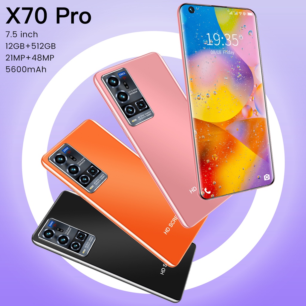 【NEW LAUNCH】Handphone X70 Pro 5G/4G 7.5 inch [12/512] RAM 12GB ROM 512GB -  Real-Time Extreme Night Vision, Ultra-Sensing Gimbal Camera