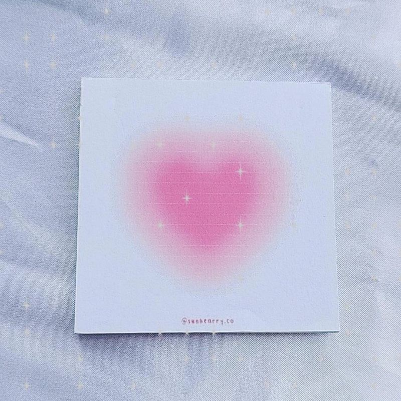 Memo pad by sunbearry.co custom memo pad bts snoppy aesthetic star scrabook-Love gradient