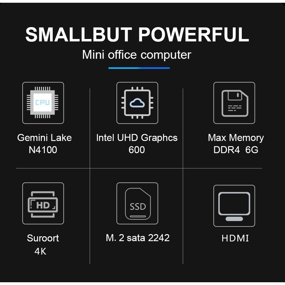 AKN88 - ZX02 Mini Pocket PC - RAM 6GB ROM 64GB - Intel Gemini Lake N4100