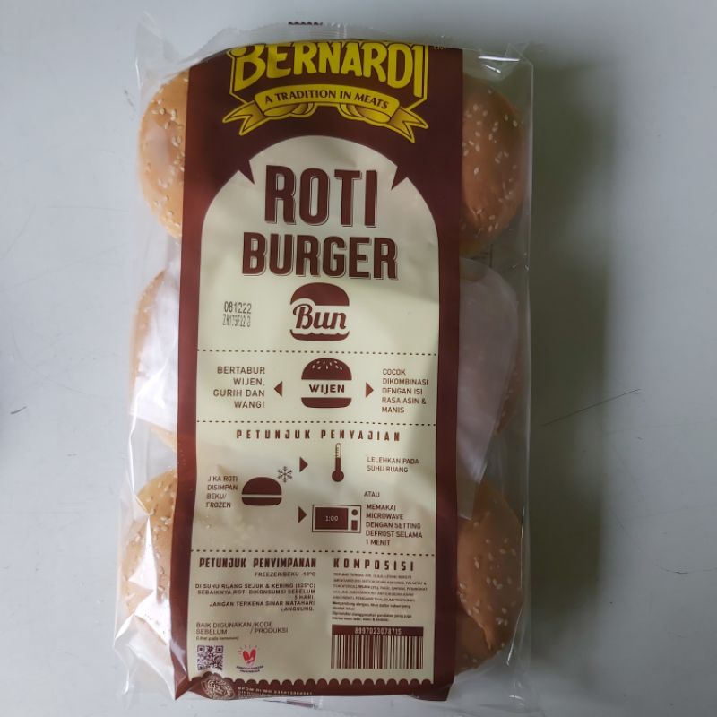 

Roti Burger Wijen Bernardi isi 6