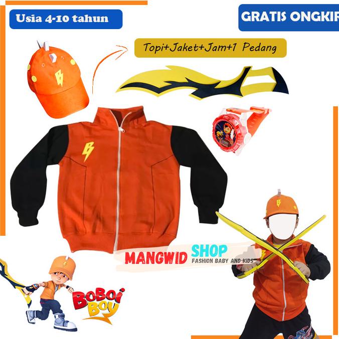 TOPI + JAM TANGAN + PEDANG MAINAN 1 + JAKET SWEATER BOBOIBOY GALAXY