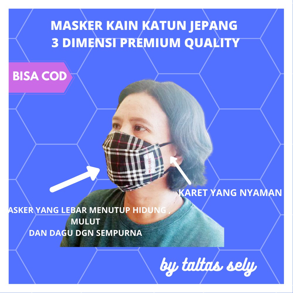 Masker  Non Medis 3D  Kain Katun Jepang 3Dimensi  Origami Evo Hanabi 3 Ply Earloop Premium Quality