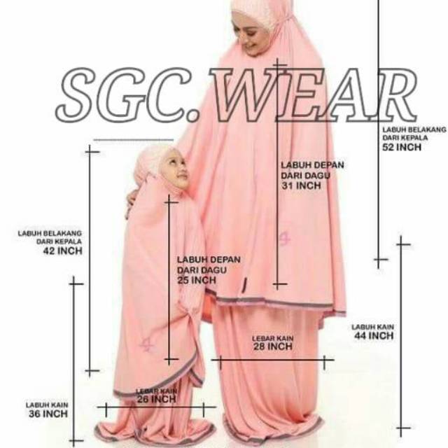Mukena Telekung Malaysia Arafah Viscose