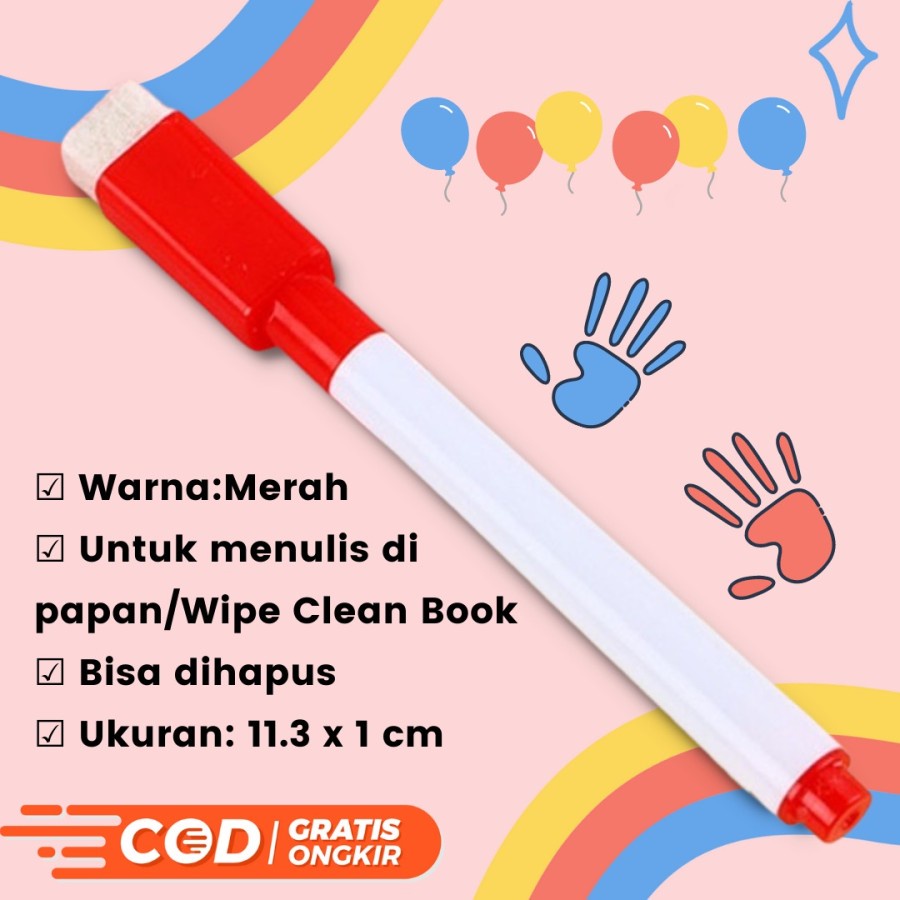 SPIDOL WHITEBOARD MERAH SPIDOL WARNA SPIDOL PAPAN TULIS SPIDOL WIPE CLEAN