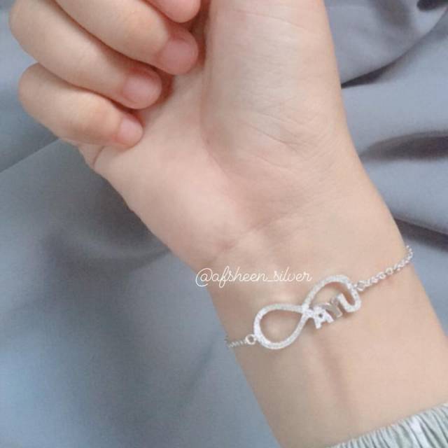 Gelang nama perak asli