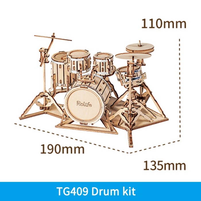 ROLIFE Robotime Drum kit TG409 3D Wooden Puzzle