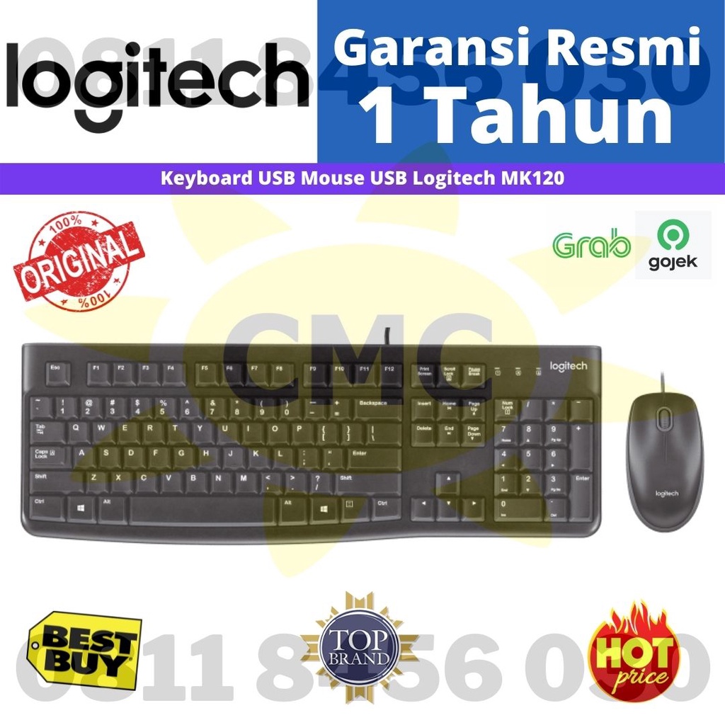 LOGITECH KEYBOARD USB + MOUSE OPTICAL MK120 USB