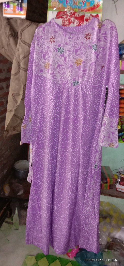 Gamis Rayon Cap Warna Soft Batik Pekalongan