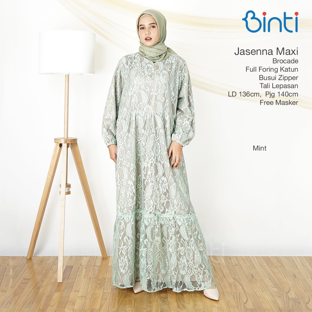GAMIS BROKAT JUMBO MURAH LD 136 DRESS MUSLIM BUSUI BIG SIZE FULL FURING KATUN | JASENNA VALAZA BINTI