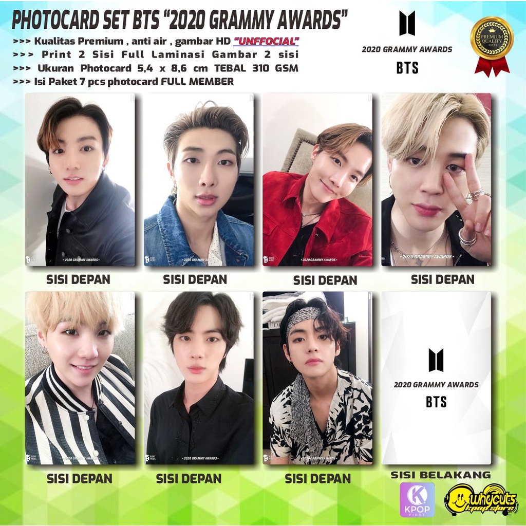 PHOTOCARD FULL SET KPOP PREMIUM BTS / BUTTER HOLIDAY REMIX / MY UNIVERSE / IN THE SOOP 2 / MTV UPLUGGED / PTD ON STAGE / GRAMMY AWARD / UN GENERAL 2021 / JAMES CORDEN SHOW / FULL PRINT 2 SISI FULL LAMINASI ISI 7 PCS FULL MEMBER