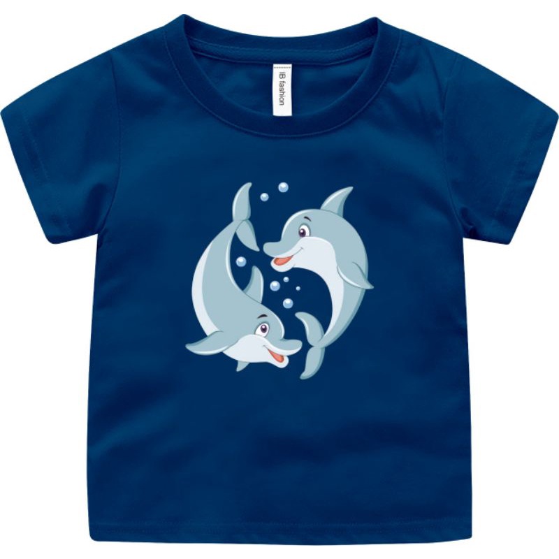 Baju Kaos Anak Laki Laki &amp; Perempuan Dolphin Atasan Anak Laki Kaos Oblong Ank Cewek T Shirt Anak ank