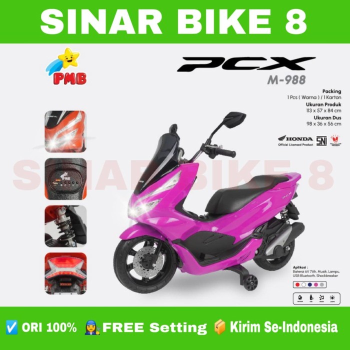 Motor Motoran Aki Mainan Anak PMB M 988 Model Honda PCX Lisensi Resmi