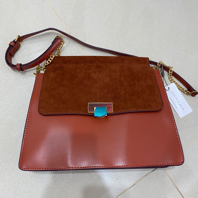 Charles & Keith CK Original Orange Brown Bag Singapore