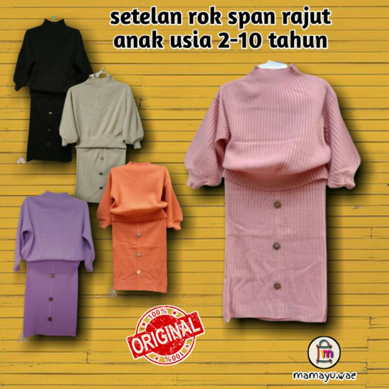 COD//setelan rok span RAJUT//baju anak perempuan//cardigan rajut anak usia 2-10 tahun