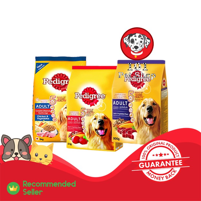 Makanan anjing pedigree 3kg all varian