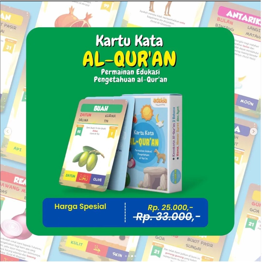 Mainan Edukatif Anak : Flash Card Kartu Kata dalam Al-Quran | Adzkia Book