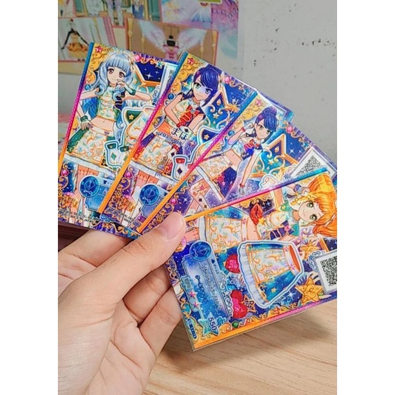 aikatsu print card cp shine stars coord s4 lily tsubasa yuzu laura|aikatsu print|aikatsu card|kartu 