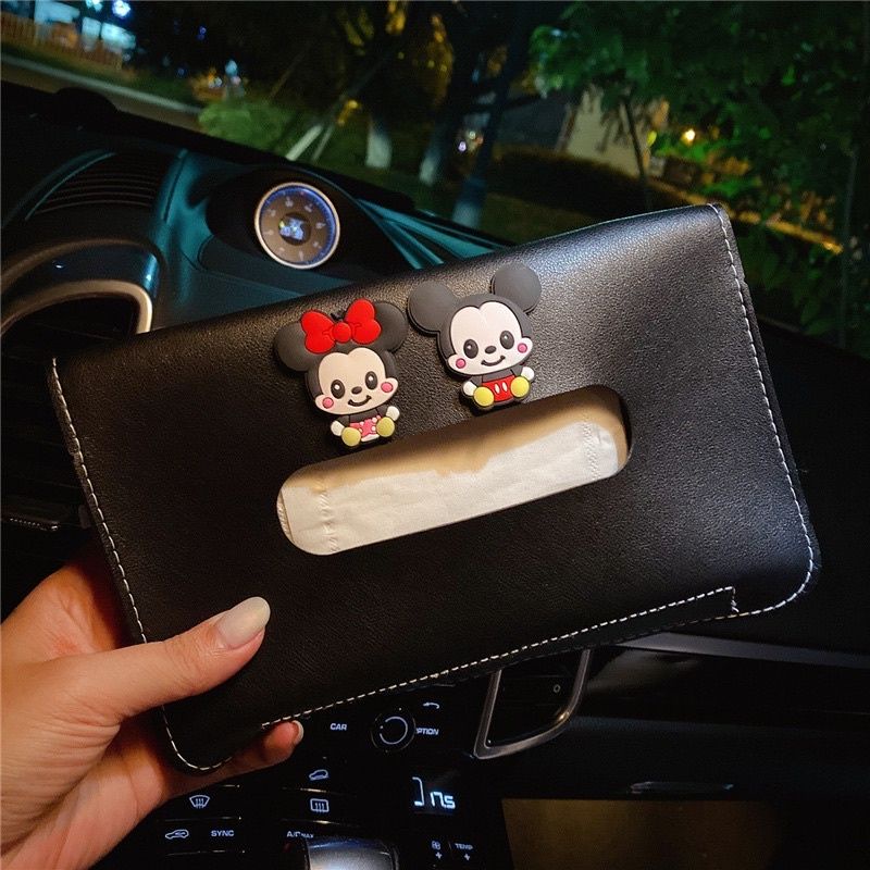 Kotak Tempat Tisu Bentuk D BLING DAD BUNGA PASSION FLOWER Mobil Car Dashboard Tissue Box Kulit mickey minnie